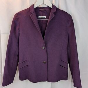 Jil Sander Purple Wool Blend Women's Jacket Size 8(38) In EUC